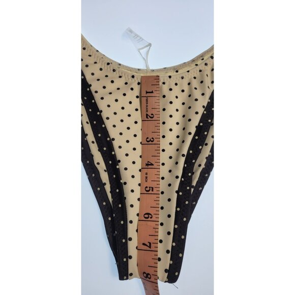 SAME Los Angeles Bottom Swim  Womens High Rise 90s Large Polka Dots White - Picture 6 of 6